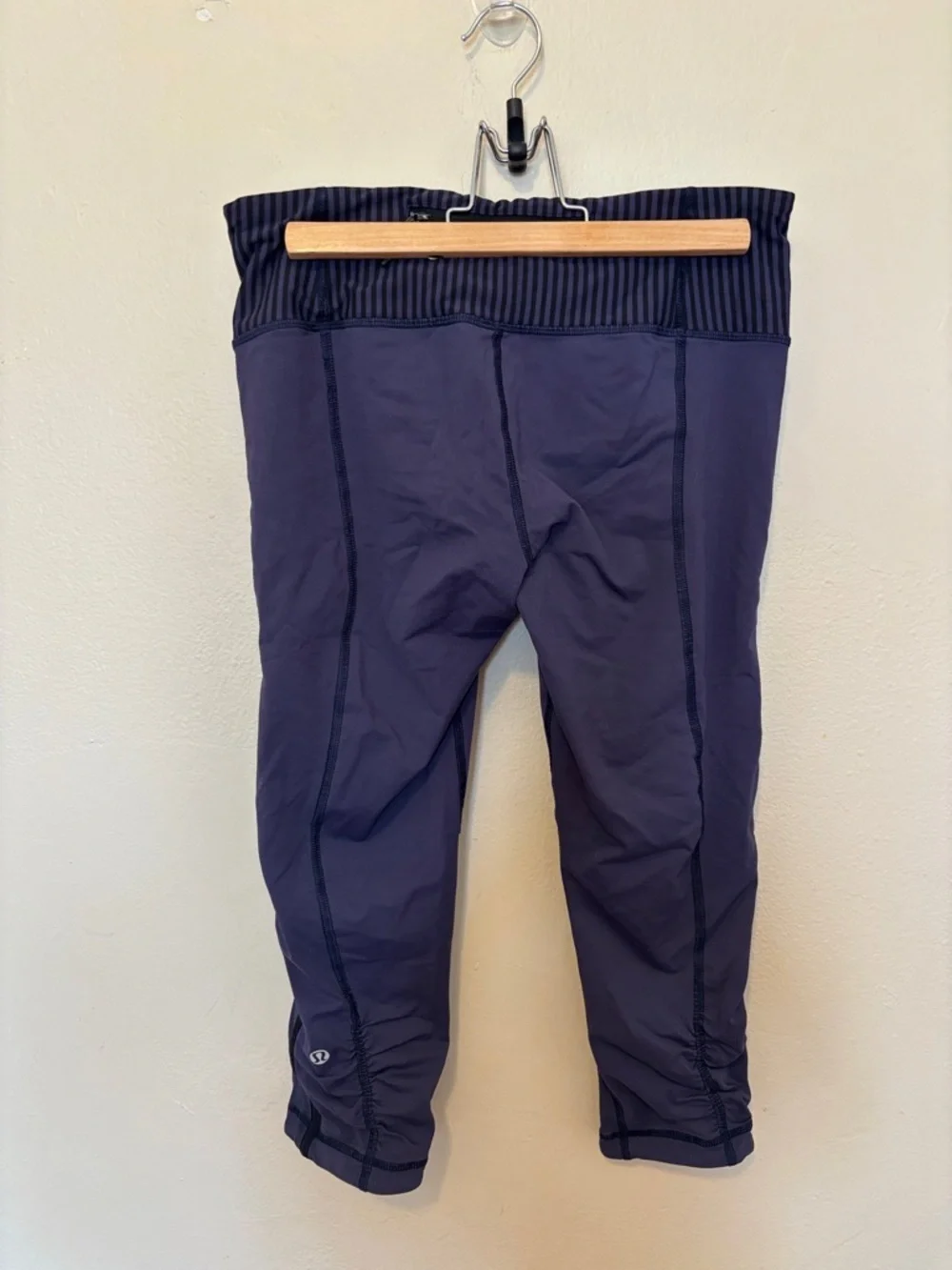 lululemon athletica Dark Navy Capri Leggings with Ribbed Foldover Waist